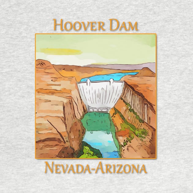 Hoover Dam on the Colorado River, on the Nevada-Arizona border by WelshDesigns